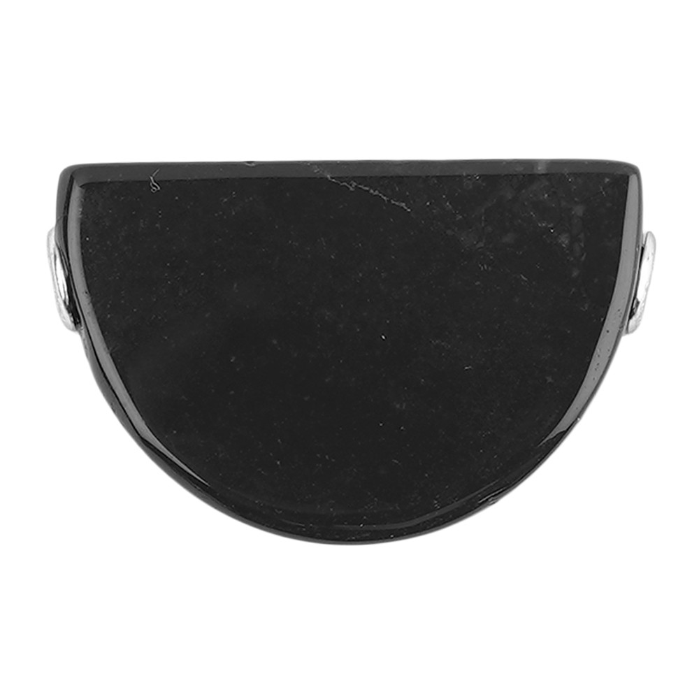 Half-round Onyx (natural) drilled, 3.0 x 2.5 cm, rhodiniert | Marco Schreier