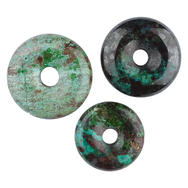 Donut chrysocolla (stab.) B, 23 - 27mm | Schreier gems, healing stones & jewelry