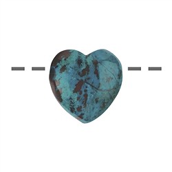 0405190630 Heart chrysocolla (stab.) drilled, 3.0cm | wholesaler gems & healing stones