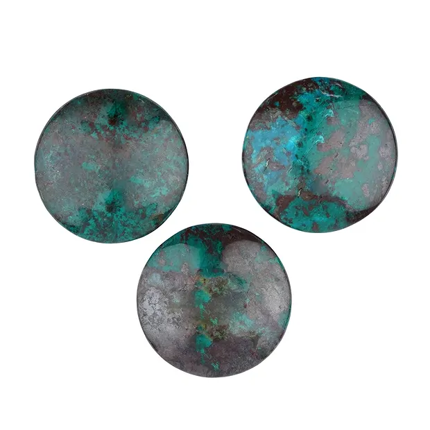 Circle of chrysocolla (stab.) drilled, 3.0cm | wholesaler gems & healing stones