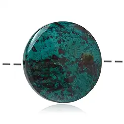 0405191405 Circle of chrysocolla (stab.) drilled, 3.0cm | wholesaler gems & healing stones