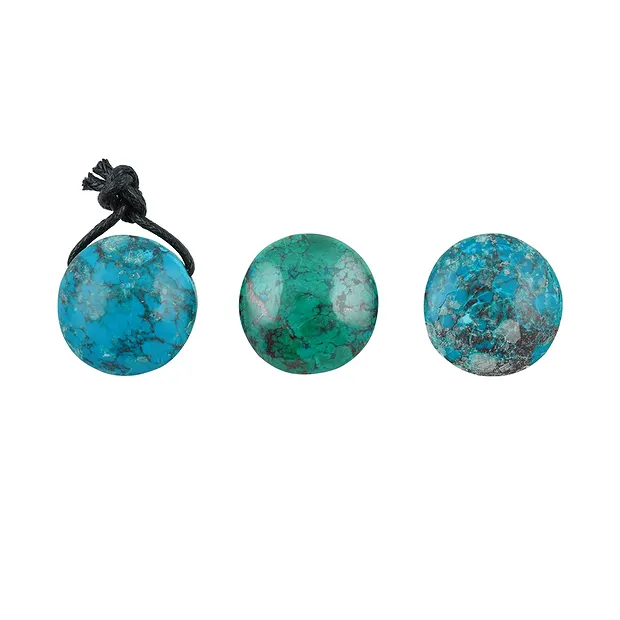 Circle chrysocolla, drilled, 2.0 cm (6 pcs./ PU) | Marco Schreier