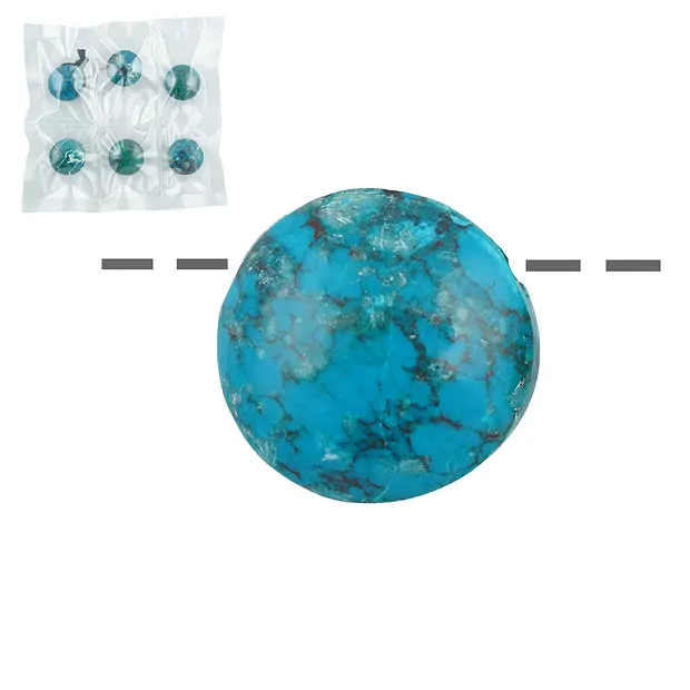 Kreis Chrysocoll, gebohrt, 2,0 cm (6 St./VE) | Edelsteine, Heilsteine & Schmuck