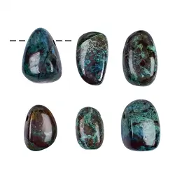 0405193002 Tumbled Stone Chrysocoll B (stab.) drilled | wholesaler gems & healing stones