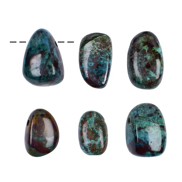 Trommelstein Chrysocoll B (stab.) gebohrt | GH Edelsteine, Heilsteine & Schmuck