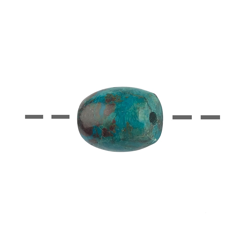 Tubo pequeño Crisocola A (estabilizado) perforado, 1,9 - 2,5cm | Marco Schreier