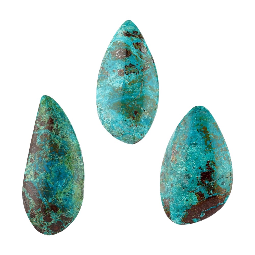 Cabochon Chrysocolla A (stab.) drilled, 4.0 - 5.0cm  | Marco Schreier