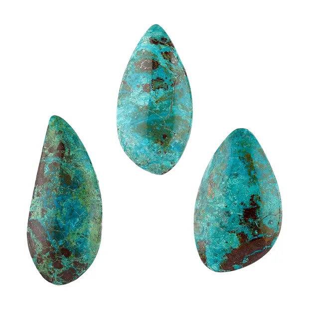 Cabochon Chrysocolle A (stab.) percé, 4,0 - 5,0cm | Marco Schreier