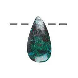 0405193910 Cabochon Chrysocoll in Matrix (stab.) gebohrt, 3,5-4,5cm | Marco Schreier