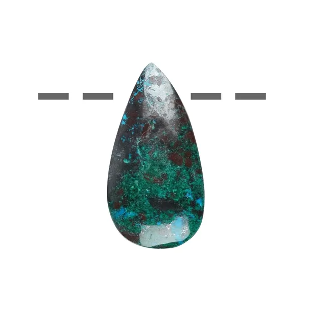 Cabochon Chrysocolle percé dans une matrice (stab.), 3,5-4,5cm | Marco Schreier