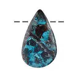 0405193985 Cabochon Chrysocoll in Matrix (stab.) gebohrt, 4,0-5,0cm | Marco Schreier