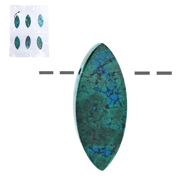 Navette Chrysocolle (stab.), percée, 4,0cm (6 pcs/UC) | Marco Schreier