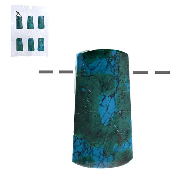Trapez Chrysocoll, gebohrt, 4,0cm (6 St./VE) | Edelsteine, Heilsteine & Schmuck