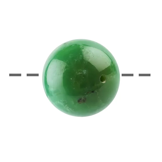 Drilled Chrysoprase sphere, 20mm, 1mm hole | wholesaler gems & healing stones