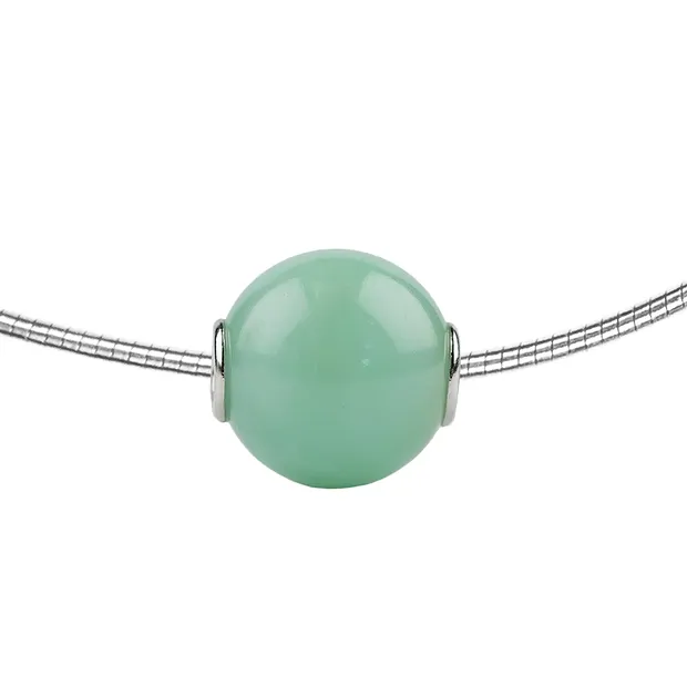 Jewelry Bead Chrysoprase 12mm, rhodiniert | wholesaler gems & healing stones