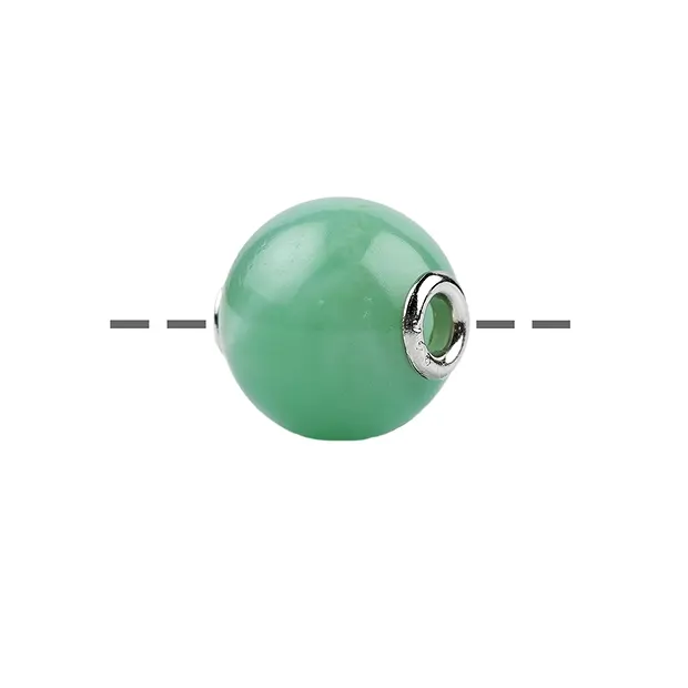 Jewelry Bead Chrysoprase 12mm, rhodiniert | wholesaler gems & healing stones