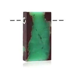 0405299706 Parallélépipède Chrysoprase, percé, 4,0xm, capuchons rhodiés | Marco Schreier