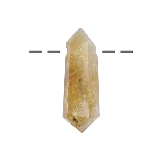 Pointe polie Citrine (chauffée) percée, 3,8 - 4,5cm | Marco Schreier
