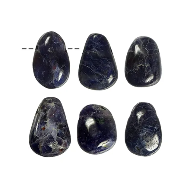 Trommelstein Cordierit/Iolith gebohrt | Edelsteine, Heilsteine & Schmuck-Handel