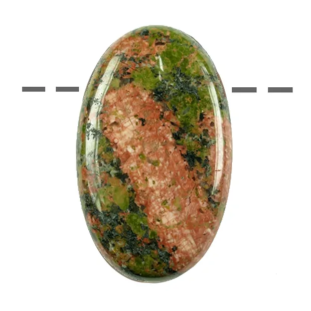 Linsenstein Unakit gebohrt | Mineralienhandlung Edelsteine, Heilsteine & Schmuck