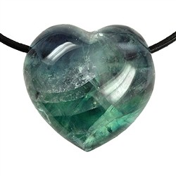 0407290635 Cuore di fluorite A forato, 3,5 cm | Gemme Schreier, pietre curative e gioielli