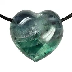 0407290635 Cuore di fluorite A forato, 3,5 cm | Gemme Schreier, pietre curative e gioielli