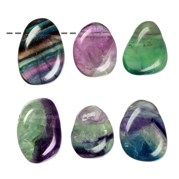 Trommelstein Fluorit gebohrt | Mineralienhandel Edelsteine, Heilsteine & Schmuck