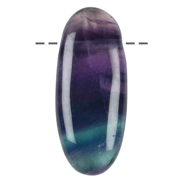 Pierre roulée longue Fluorite percée, 5,0cm | Marco Schreier