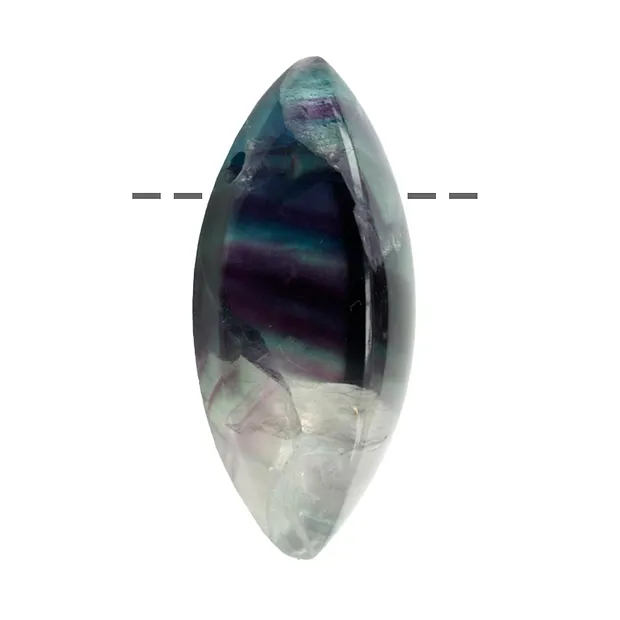 Navette Fluorite percée, 3,0cm | Marco Schreier