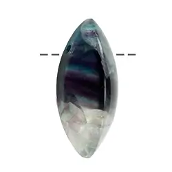 0407293245 Navette Fluorite percée, 4,5cm | Marco Schreier