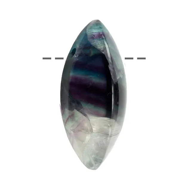 Navetta in fluorite forata, 4,5 cm | Gemme Schreier, pietre curative e gioielli