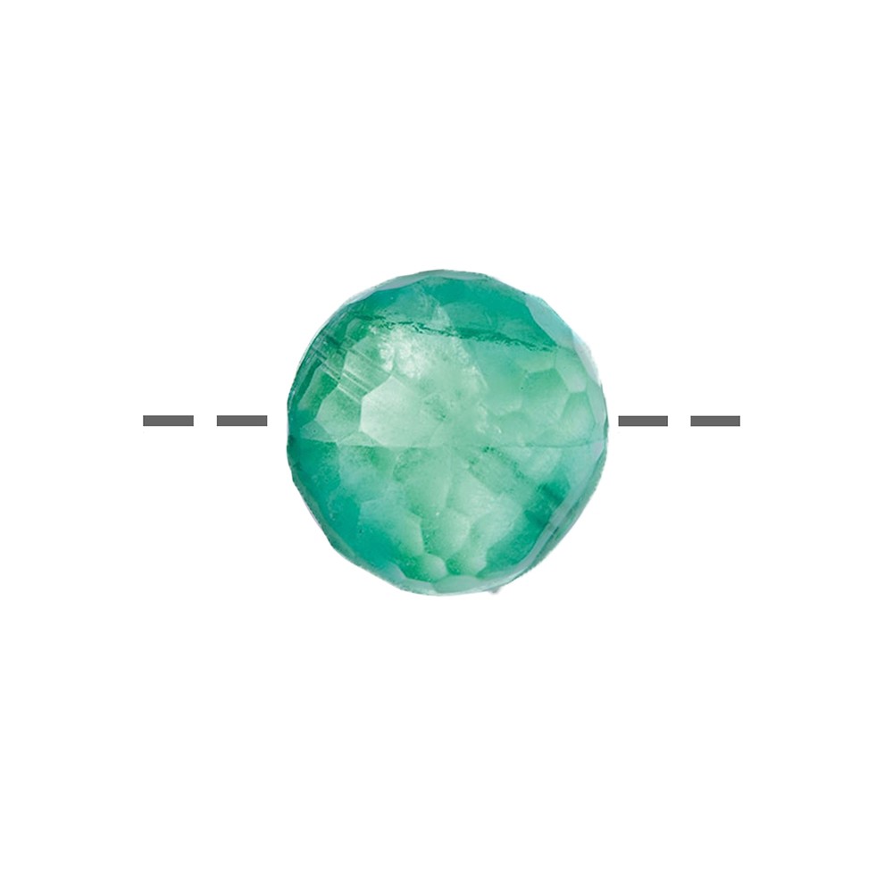 Perla di fluorite sfaccettata forata, 12 mm | grossista gemme e pietre curative