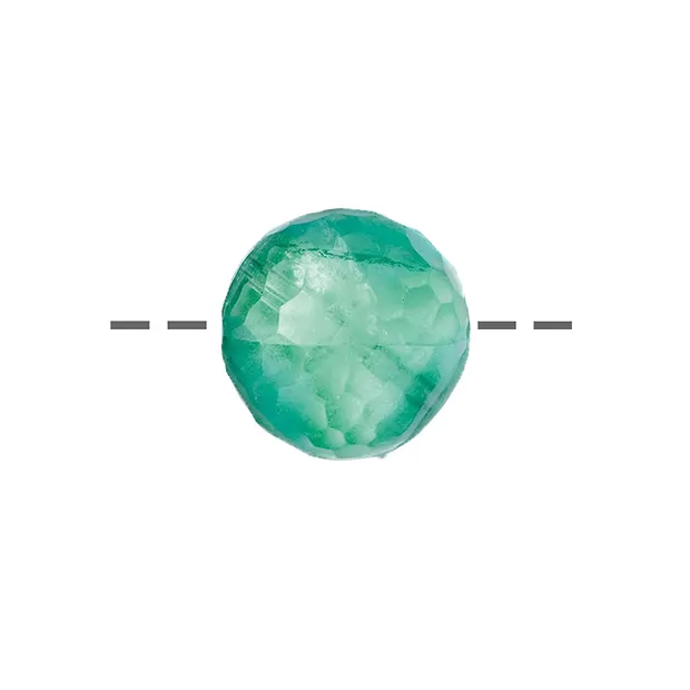 Perla di fluorite sfaccettata forata, 12 mm | grossista gemme e pietre curative