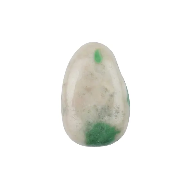 Trommelstein Granat grün (Grossular) gebohrt, 3,0 - 3,5cm (mitttel) | Marco Schreier