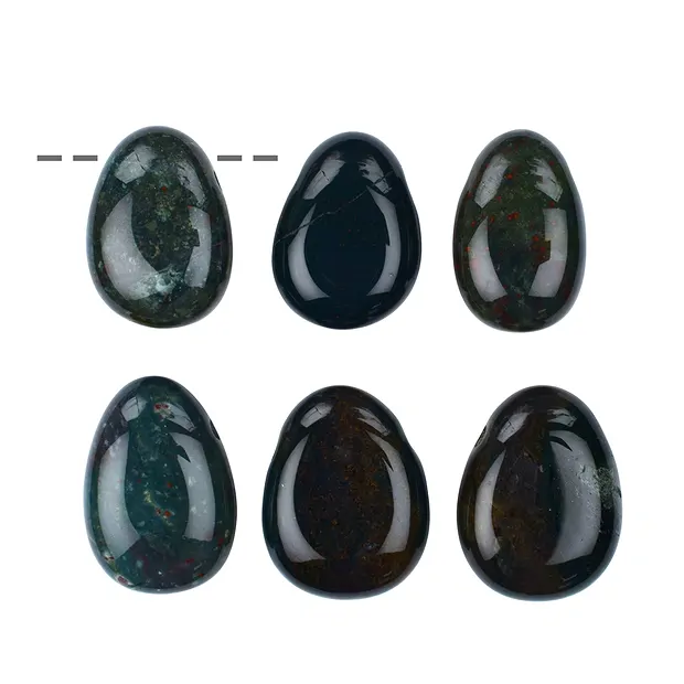 Tumbled Stone Heliotrope (Bloodstone) drilled | wholesaler gems & healing stones