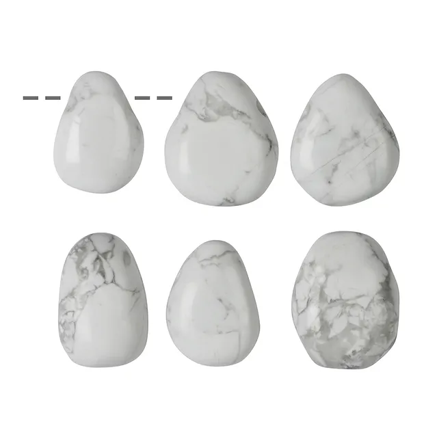 Trommelstein Magnesit gebohrt | Großhändler Edelsteine, Heilsteine & Schmuck