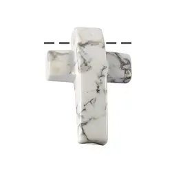 0409193841 Cross domed Magnesite drilled, 4.5cm | wholesaler gems, healing stones & jewelry