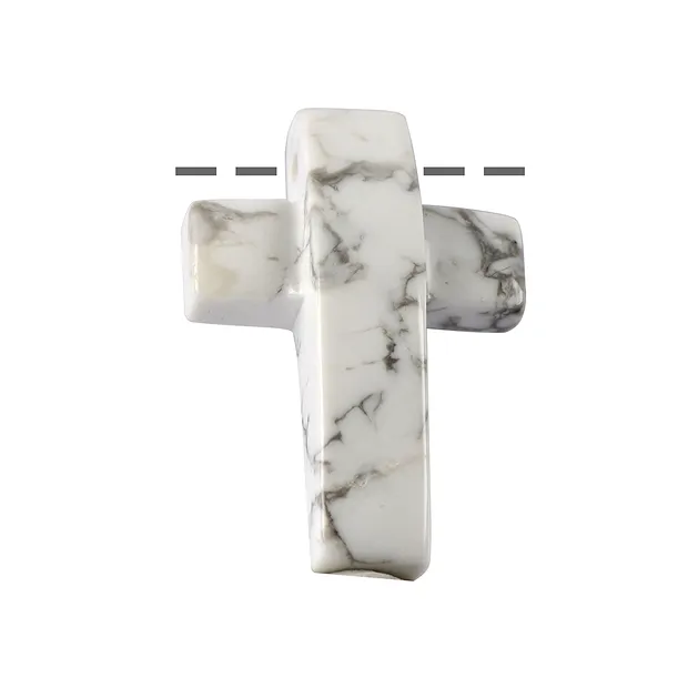 Kreuz gewölbt Magnesit gebohrt, 4,5cm | Edelsteine, Heilsteine & Schmuck-Handel