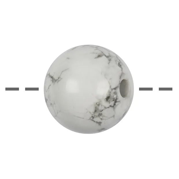 Drilled Magnesite ball, 25mm, 4mm hole | Schreier gems, healing stones & jewelry