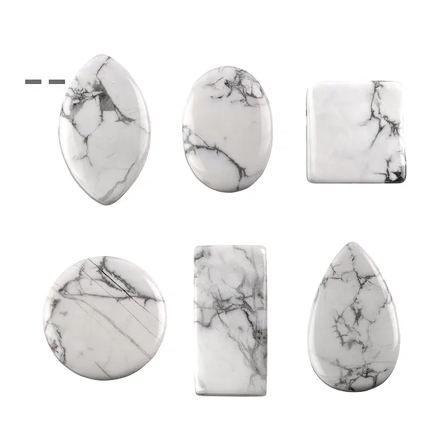 Cabochon-Set Magnesit gebohrt (6 St./VE) | GH Edelsteine, Heilsteine & Schmuck