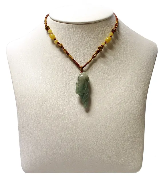 Jade Pendant, Health & Long Life, 4.0 cm | wholesaler gems & healing stones