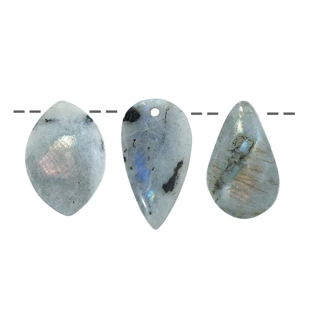 Cabochon di labradorite a forma libera B forato, 4,3 - 5,0 cm | Marco Schreier