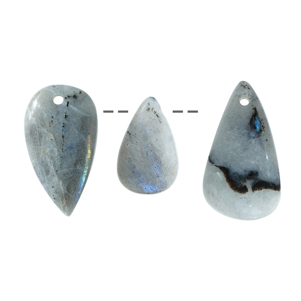 Labradorite gris clair qualité B, petit percé (3 pcs/UC) | Marco Schreier