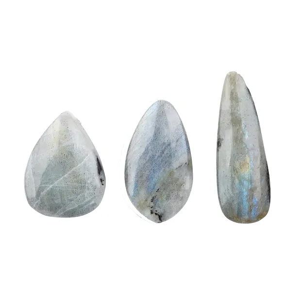 Cabochon goutte labradorite AB percé, 4,5 - 7,0cm | Marco Schreier
