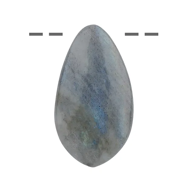Cabochon goutte labradorite AB percé, 4,5 - 7,0cm | Marco Schreier