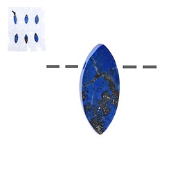 0410494013 Navette Lapis-lazuli, perc&#xE9;e, 3,0cm (6 pcs/UC) | Marco Schreier