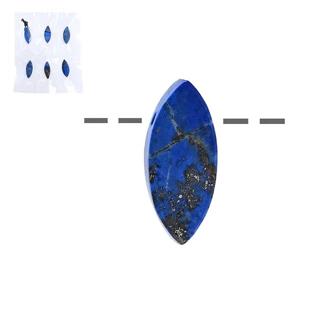 Navette Lapis Lazuli, gebohrt, 3,0cm (6 St./VE) | Marco Schreier