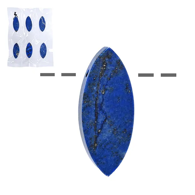 Navette Lapis Lazuli, gebohrt, 4,0cm (6 St./VE) | Marco Schreier