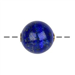0410496820 Jewelry Bead Lapis Lazuli 20mm, gold-plated | wholesaler gems &amp; healing stones