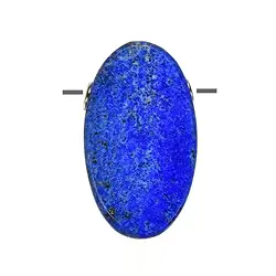0410499305 Oval Lapis Lazuli, gebohrt, 3,5 x 2,0cm, rhodiniert  | Marco Schreier